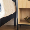 Modern King Bed with Slatted Headboard by Middlebrook Designs