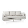 Contemporary 76.5-Inch 3-Seater Sofa with Birchwood Legs and Cushions