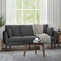 Contemporary 76.5-Inch 3-Seater Sofa with Birchwood Legs and Cushions