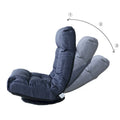 Navy Armless Swivel Recliner with Ottoman Set - Adjustable Headrest and Backrest