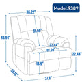 Extra-Large Swivel Rocker Recliner with Footrest and Pockets - Manual Operation
