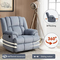 Extra-Large Swivel Rocker Recliner with Footrest and Pockets - Manual Operation