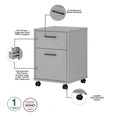 Bush Furniture Key West 60-Inch L-Shaped Desk with Rolling File Cabinet