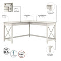 Bush Furniture Key West 60-Inch L-Shaped Desk with Rolling File Cabinet