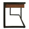 54-Inch Solid Wood Writing Desk in Natural and Black Mango Finish with Three Drawers