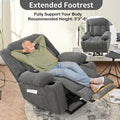 Elevated Recliner Chair for Seniors - Fabric Lift Chair with Extended Footrest, Dual Cup Holders, Side Pockets, and Remote Control