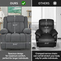 Elevated Recliner Chair for Seniors - Fabric Lift Chair with Extended Footrest, Dual Cup Holders, Side Pockets, and Remote Control