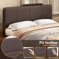 Christopher Knight Home Korli Contemporary Upholstered Leather Floating Bed Frame and Headboard Set with LED Lighting