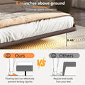 Christopher Knight Home Korli Contemporary Upholstered Leather Floating Bed Frame and Headboard Set with LED Lighting