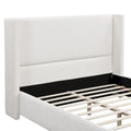 Isabella Queen White Upholstered Bed with Tall Wingback Headboard by Christopher Knight Home