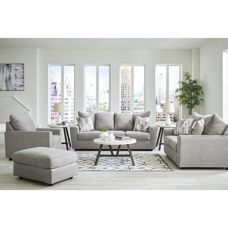 Signature Design by Ashley Stairatt Gray 4-Piece Upholstered Set - Dimensions: 86W x 38D x 39H