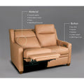 Authentic Leather 56-Inch Triple-Motor Power Reclining Loveseat with Zero-Wall Design and USB & USB-C Ports
