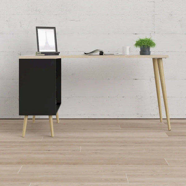 Carson Carrington Kristiansund L-Shaped Desk with 2 Drawers and 3 Shelves
