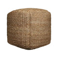 HomeRoots 18-Inch Natural Jute Woven Cube Pouf Ottoman