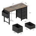 Contemporary Computer Desk with Built-in Charging Station and Versatile Reversible Storage Drawers for Home Office or Study