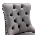 Contemporary Set of 2 Bar Stools with Button-Tufted Back and Studded Trim, Chrome Metal Base - Ideal for Dining Room, Living Room, and Bedroom