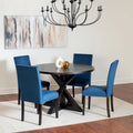 Modern 5-Piece Compact Dining Set with Chrome Nailhead Trim Chairs for Kitchen