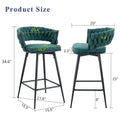 Pair of Swivel Bar Stools with Comfortable Linen Cushions - Counter Height Seating for Kitchen Islands, Dining Areas, or Pubs