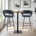 Pair of Swivel Bar Stools with Comfortable Linen Cushions - Counter Height Seating for Kitchen Islands, Dining Areas, or Pubs