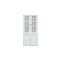 75.25-Inch Tall Traditional Display Cabinet with Tempered Glass Double Doors – Perfect for Living Room, Kitchen, and Home