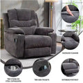 Plush Chenille Power Lift Recliner with Extended Footrest, Lift Assist, Heat & Massage Features, USB/Type C Charging, and Storage