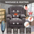 Plush Chenille Power Lift Recliner with Extended Footrest, Lift Assist, Heat & Massage Features, USB/Type C Charging, and Storage