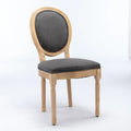 Set of 2 French Oval Back Dining Chairs - Elegant Retro Design with Solid Wood Frame