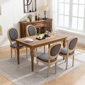 Set of 2 French Oval Back Dining Chairs - Elegant Retro Design with Solid Wood Frame