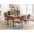 Set of 2 French Oval Back Dining Chairs - Elegant Retro Design with Solid Wood Frame