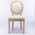 Set of 2 French Oval Back Dining Chairs - Elegant Retro Design with Solid Wood Frame