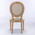 Set of 2 French Oval Back Dining Chairs - Elegant Retro Design with Solid Wood Frame