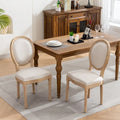 Set of 2 French Oval Back Dining Chairs - Elegant Retro Design with Solid Wood Frame