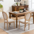 Set of 2 French Oval Back Dining Chairs - Elegant Retro Design with Solid Wood Frame