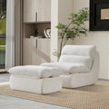 34-Inch Modern Upholstered Sofa with Ottoman - Perfect for Small Spaces