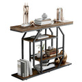 47.24-Inch Rustic Long Console Table with 4-Tier Shelves - Ideal for Entryway or Behind Couch Storage