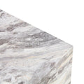 Contemporary Rectangular Coffee Table with Sturdy Base and Imitation Marble Finish for Living Room