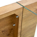 Rectangular Coffee Table with Tempered Glass Legs - Wooden Side and Center Tables for Living Room and Reception Area