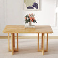59-Inch Retro Rubberwood Table with Walnut Finish