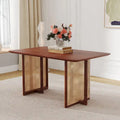 59-Inch Retro Rubberwood Table with Walnut Finish