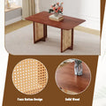 59-Inch Retro Rubberwood Table with Walnut Finish