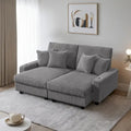 74-Inch Upholstered Chaise Lounge Loveseat with Adjustable Backrest