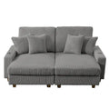 74-Inch Upholstered Chaise Lounge Loveseat with Adjustable Backrest
