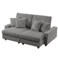 74-Inch Upholstered Chaise Lounge Loveseat with Adjustable Backrest