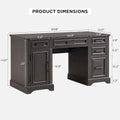 58-Inch Large Office Desk with Drawers and Embossed Texture