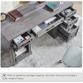 58-Inch Large Office Desk with Drawers and Embossed Texture