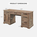 58-Inch Large Office Desk with Drawers and Embossed Texture