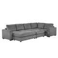 Corduroy Modular Sectional Sofa Bed with Recliner and 2 Movable Ottomans – Perfect for Living Rooms