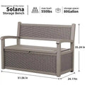 Durable All-Weather Resin Storage Bench with Lockable Hidden Compartment - Rattan-Style Design, 500 lbs Weight Capacity, 70-Gallon Storage Space