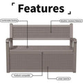 Durable All-Weather Resin Storage Bench with Lockable Hidden Compartment - Rattan-Style Design, 500 lbs Weight Capacity, 70-Gallon Storage Space