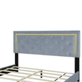 Queen Size Upholstered Platform Bed with Padded Headboard